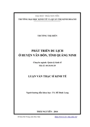 Phát Triển Du Lịch Tại Huyện Vân Đồn, Quảng Ninh: Thực