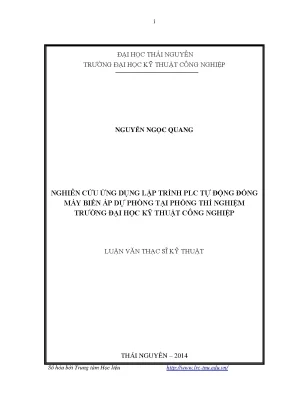 Nghiên Cứu Ứng Dụng PLC Trong Tự Động Đóng Máy Biến Áp