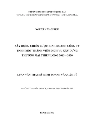 Chiến Lược Kinh Doanh Công Ty TNHH Dịch Vụ Xây Dựng 