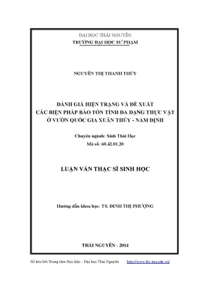Đánh Giá và Bảo Tồn Đa Dạng Thực Vật Tại Vườn Quốc Gia