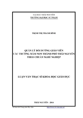 Quản Lý Bồi Dưỡng Giáo Viên Mầm Non Tại Thái Nguyên Theo