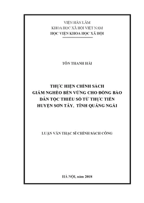 Chính Sách Giảm Nghèo Bền Vững Cho Dân Tộc Thiểu Số Tại