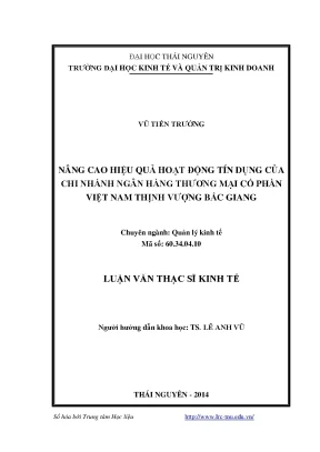 Nâng Cao Hiệu Quả Hoạt Động Tín Dụng Tại Ngân Hàng TMCP