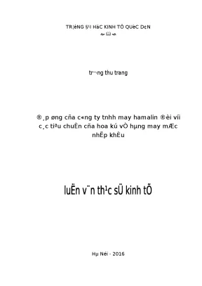 Tiêu Chuẩn Hàng May Mặc Nhập Khẩu Vào Hoa Kỳ: Thực Trạng
