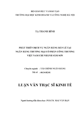 Phát Triển Dịch Vụ Ngân Hàng Bán Lẻ Tại VietinBank Sầm Sơn