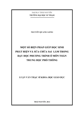 Biện Pháp Giúp Học Sinh Sửa Chữa Sai Lầm Trong Dạy Học