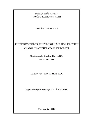 Thiết Kế Vector Chuyển Gen Kháng Glyphosate Trong Nông
