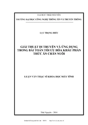 Ứng Dụng Giải Thuật Di Truyền Trong Tối Ưu Hóa Khẩu Phần