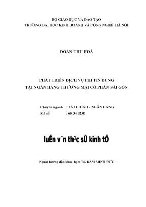 Phát Triển Dịch Vụ Phi Tín Dụng Tại Ngân Hàng TMCP Sài Gòn
