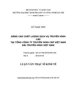 Nâng Cao Chất Lượng Dịch Vụ Truyền Hình Cáp Tại Việt Nam