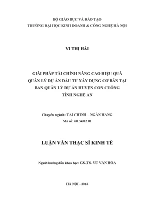 Giải Pháp Tài Chính Nâng Cao Hiệu Quả Quản Lý Dự Án Đầu