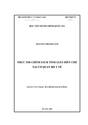 Thực Thi Chính Sách Tinh Giản Biên Chế Tại Bộ Y Tế: Đánh