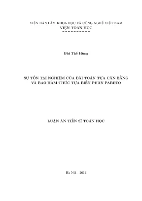 Nghiên Cứu Sự Tồn Tại Nghiệm Của Bài Toán Tựa Cân Bằng