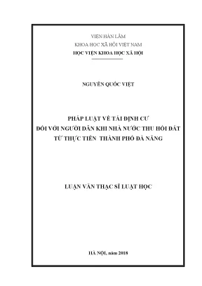 Pháp Luật Tái Định Cư Đối Với Người Dân Khi Nhà Nước Thu