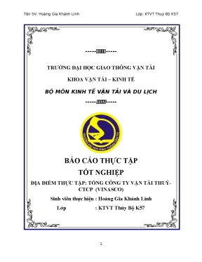 Báo Cáo Thực Tập Tốt Nghiệp Tại Tổng Công Ty Vận Tải