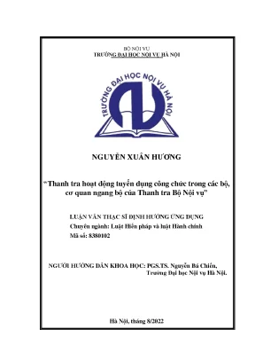 Thanh tra tuyển dụng công chức tại các bộ, cơ quan ngang bộ