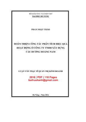 Luận văn phân tích hiệu quả hoạt động công ty xây dựng