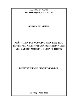 Phát Triển Đội Ngũ Giáo Viên Tiểu Học Tại Huyện Phú