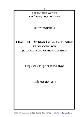 Chất Liệu Dân Gian Trong Ca Từ Nhạc Trịnh Công Sơn