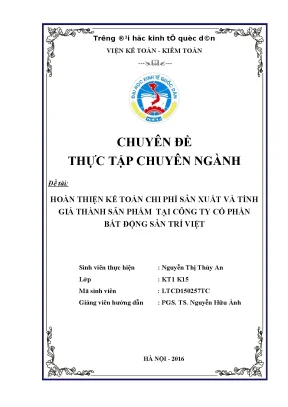 Hoàn thiện kế toán chi phí sản xuất và tính giá thành