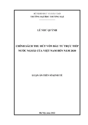 Chính Sách Thu Hút Vốn Đầu Tư Nước Ngoài Của Việt Nam