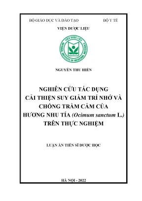 Nghiên Cứu Tác Dụng Cải Thiện Trí Nhớ và Chống Trầm Cảm