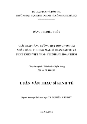 Giải Pháp Tăng Cường Huy Động Vốn Tại Ngân Hàng Thương