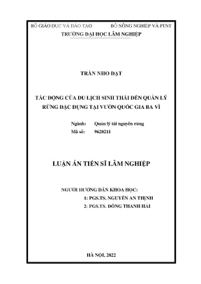 Tác động của du lịch sinh thái đến quản lý rừng đặc dụng