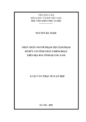 Nhân Thân Người Phạm Tội Xâm Phạm Sở Hữu Tại Quảng Nam: