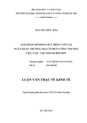 Giải Pháp Mở Rộng Huy Động Vốn Tại Ngân Hàng TMCP Công