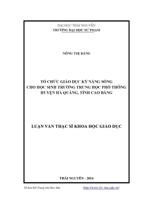 Giáo Dục Kỹ Năng Sống Cho Học Sinh Trung Học Phổ Thông