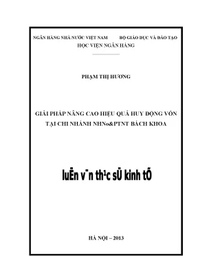Giải Pháp Nâng Cao Hiệu Quả Huy Động Vốn Tại Chi Nhánh