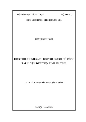 Thực Thi Chính Sách Đối Với Người Có Công Tại Huyện Đức