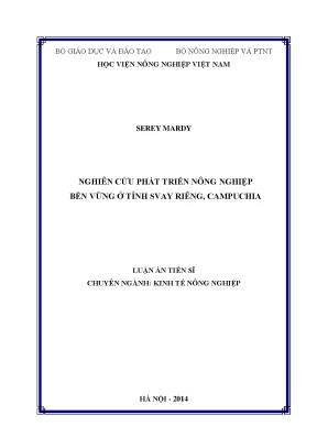 Nghiên Cứu Phát Triển Nông Nghiệp Bền Vững Tại Tỉnh Svay
