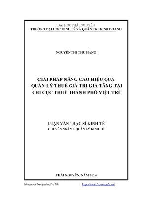 Giải Pháp Nâng Cao Hiệu Quả Quản Lý Thuế Giá Trị Gia