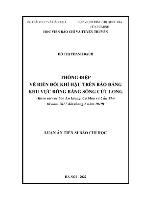 Nghiên Cứu Thông Điệp Biến Đổi Khí Hậu Trên Báo Đảng Khu