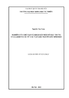 Nghiên Cứu Chế Tạo Laser Vi Cầu Từ Vật Liệu Sinh Học