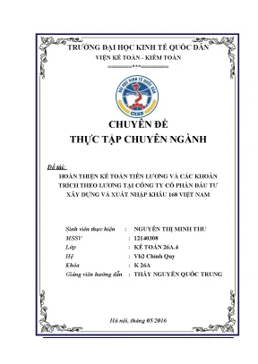 Hoàn thiện kế toán tiền lương tại Công ty Cổ phần Đầu tư