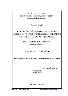 Giải Pháp Mobile Backhaul và Ứng Dụng Trong Mạng Viễn