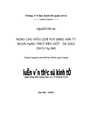 Nâng Cao Hiệu Quả Huy Động Vốn Tại Ngân Hàng TMCP Bảo Việt