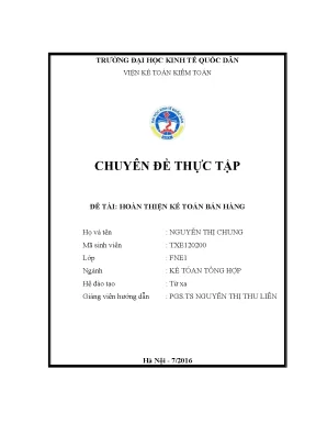 Hoàn thiện kế toán bán hàng tại Công ty TNHH Đầu tư và 