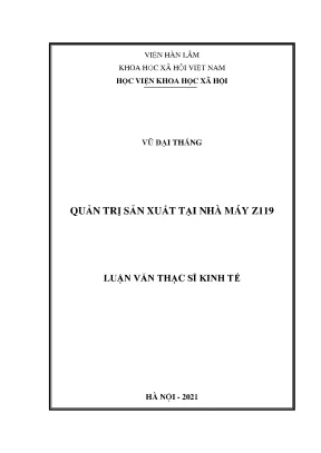 Quản Trị Sản Xuất Hiệu Quả Tại Nhà Máy Z119