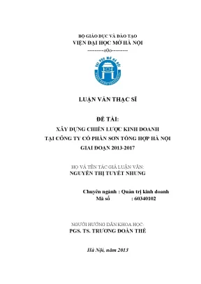 Chiến Lược Kinh Doanh Tại Công Ty Cổ Phần Sơn Tổng Hợp