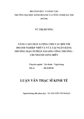 Cải thiện chất lượng cho vay cho doanh nghiệp nhỏ và vừa