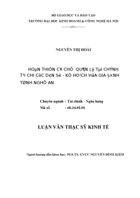 Quản Lý Tài Chính Tại Chi Cục Dân Số - KHHGĐ Nghệ An: