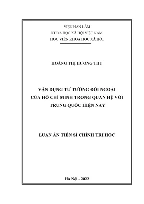 Vận Dụng Tư Tưởng Đối Ngoại Hồ Chí Minh Trong Quan Hệ