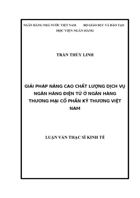 Giải Pháp Nâng Cao Chất Lượng Dịch Vụ Ngân Hàng Điện Tử