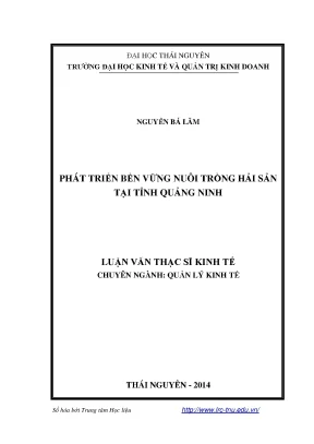 Phát Triển Bền Vững Nuôi Trồng Hải Sản Tại Quảng Ninh