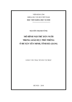 Mô Hình Nội Trú Dân Nuôi Trong Giáo Dục Phổ Thông Tại 