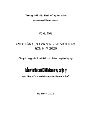 Cải Thiện Cán Cân Vãng Lai Việt Nam Đến Năm 2020